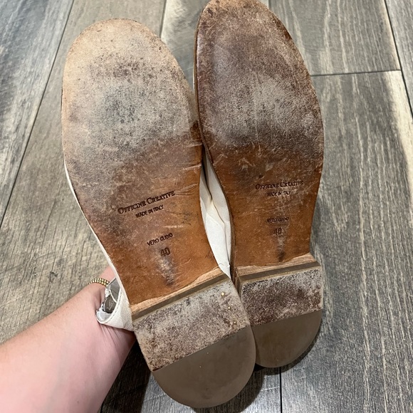 Officine Creative white graphite leather ankle boots - Picture 5 of 11